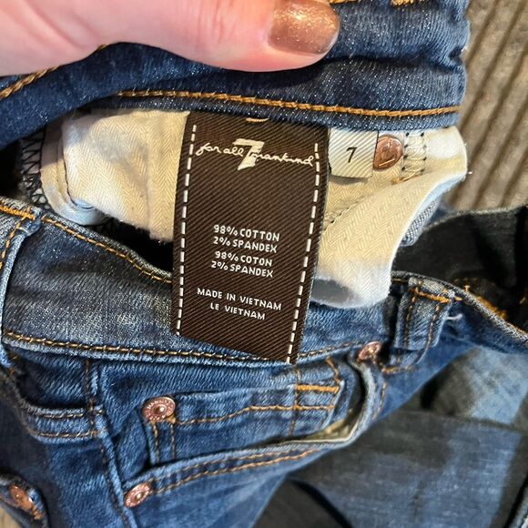 Seven 7 For All Mankind Roxanne Girls Dark Wash Jeans Size 7 - Picture 4 of 9